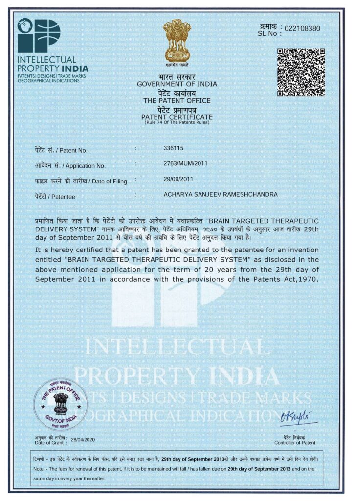 IN336115-Patent Certificate
